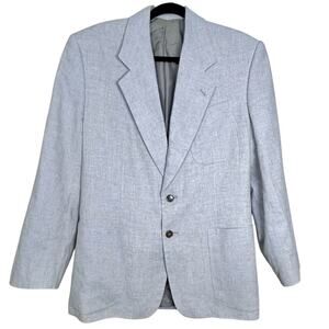 Men's LINEN Blend BLAZER 38 R Minimalist Tan Beige Khaki Sport Coat Jacket